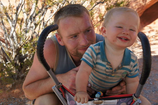 Papa nach dem Frisör, genauso schick wie ich