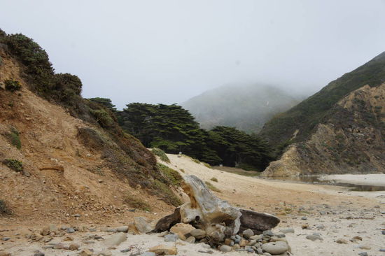 Julia Pfeiffer Beach (wird anscheinend von den hier lebenden Althippies betrieben - die haben hier echt toll gelegene Hütten)
