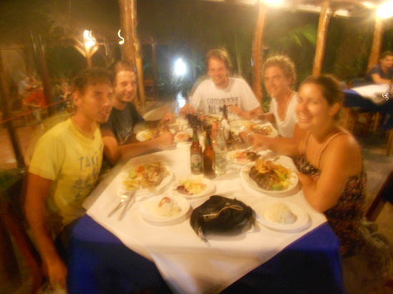 Unser Lohn - ein schmackhaftes Abendessen, Lars, Andy, Christian, ich und Maxi!