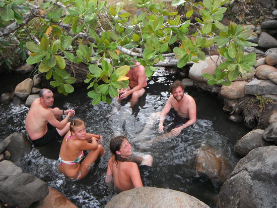 Zuerst entspannten wir uns in den heissen Quellen von Boquete!