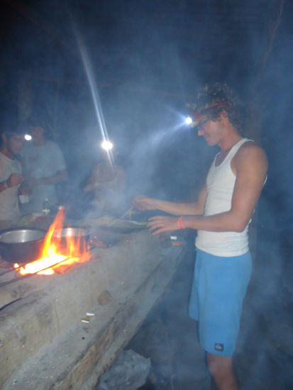 Gekocht wurde ueber dem offenem Feuer!