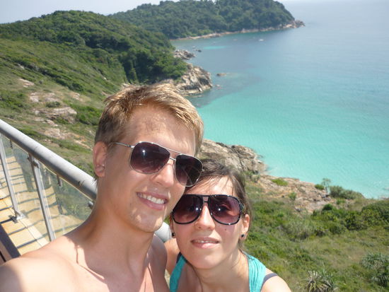 Wir beide am Aussichtspunkt