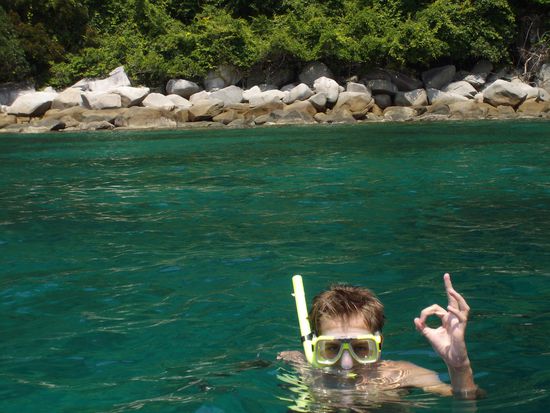 David beim Schnorcheln am Mysterious Point