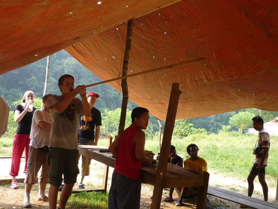 David mit der Blowpipe