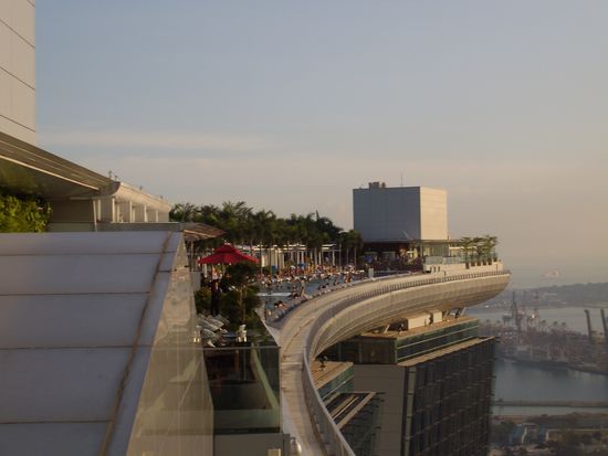 Sicht auf den Pool der Hotelgäste