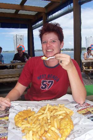 "Fish & Chips" am Hafen von Tauranga!