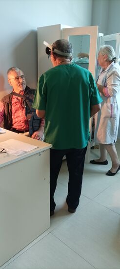 Patient, Arzt und Schwester