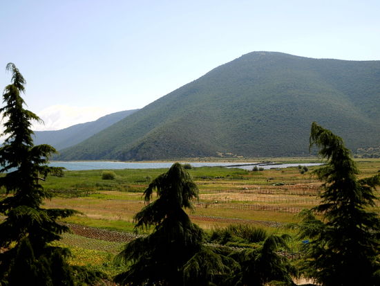 Blick von unseren Balkon auf den Prespasee