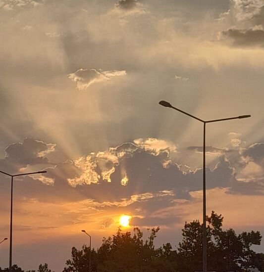 Sonnenaufgang vor dem Abflug