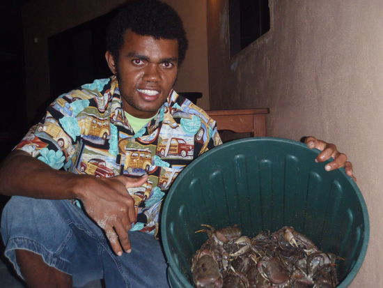 Das heutige Ergebnis: Wir haben ca. 35 Krebse gefangen und freuen uns schon auf morgige Mittagessen!!