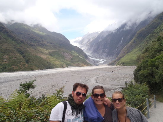 Jan - Inga - Merle vor dem Franz-Josef-Glacier