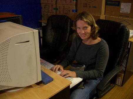 Hanni bei der Arbeit