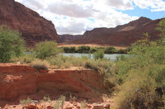 Wir gehen am River zurück Richtung Auto, die Ausblicke sind einfach herrlich.
Allerdings kommen schon wieder dunkle Wolken die nichts gutes versprechen, genau wie gestern.
Aber da gestern auch nur einige Regentropfen kamen sind wir nicht weiter besorgt.