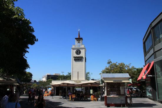 Der einladende Eingang zum Farmers Market.