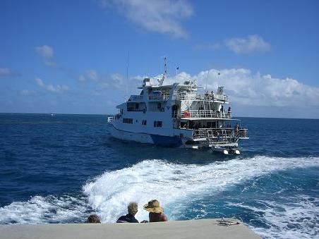 Unser Tauchschiff "Kangaroo Explorer" (Sehr einfallsreicher Name fuer ein Australisches Schiff)