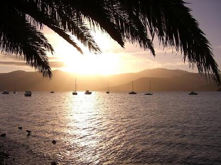 Sunset am Akaroa Harbour