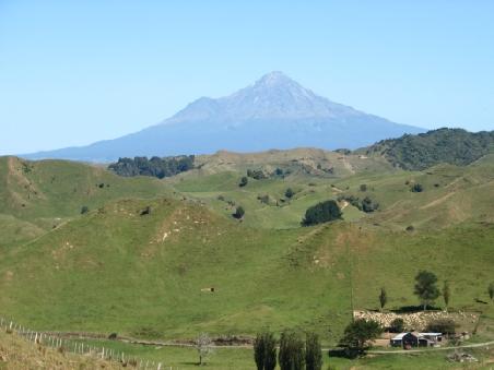 Ausblick vom Festival auf den Mt. Taranaki