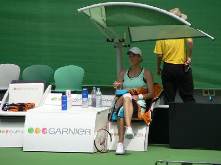 Lindsay Davenport (USA) - eine kurze Ruhepause, um Kraft zu tanken