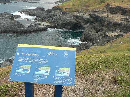 das Blowhole, aus dem bei guter Stroemung Wasser herausgespritzt kommt ... eigentlich ...