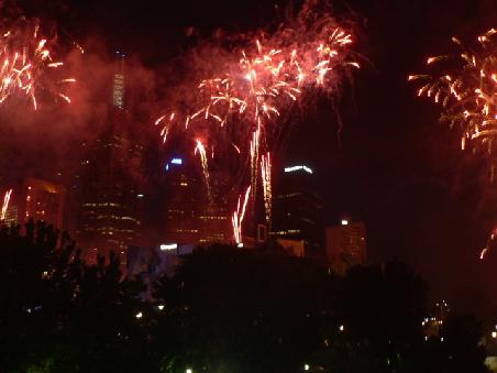 das abschliessende Feuerwerk am Federation Square um 21.15Uhr