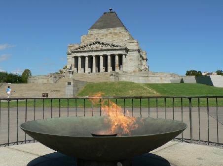 das ewige Feuer am Shrine of Remembrance