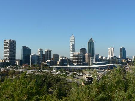 Blick vom Kings Park auf die City von Perth