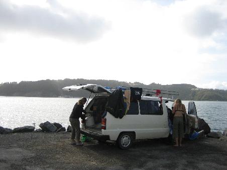 Campen am Meer in Wellington - mit unserem treuen Berth