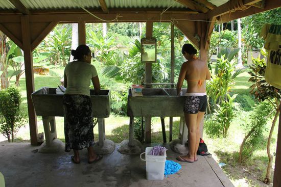 Waschtag... links: der Profi, rechts: ich!