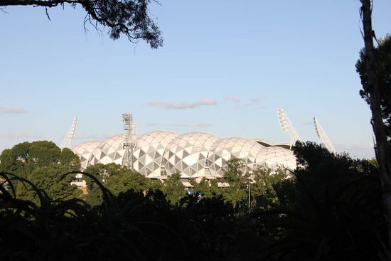 Sicht auf den AAMI Park ( Stadion )
