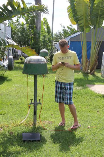 unsere Stromquelle, vom Nachbarn! 