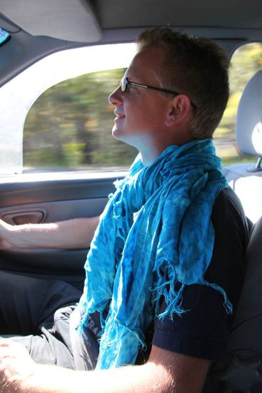 so sieht das aus, wenn man mit Heizung und offenem Fenster fährt und die Sonne einem den Hals verbrennt! 