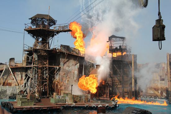 Teil der Waterworld Show