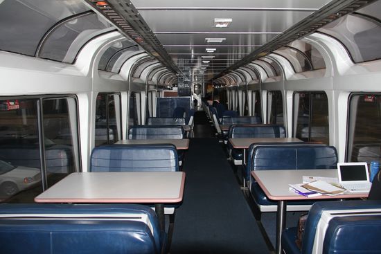 Amtrak Abteil, hier kann man die Sitze zum Fenster drehen, ist ganz witzig