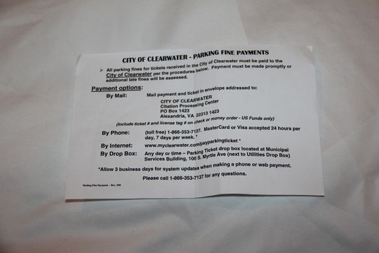 Zettel von der Touriinformation