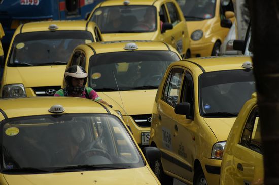 In Kolumbioen sind alle Taxis gelb