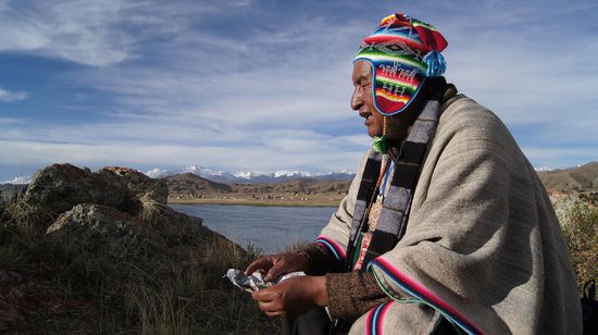 Calixto bei der Aymara - Zeremonie