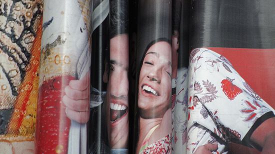 LKW-Plane mit Bierwerbung