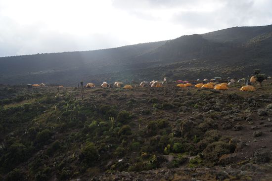 Da ist es: Barranco Hut. Der Schneefall hat aufgehört. Tatsächlich hat auch der tapfere Dominik es noch einmal geschafft!