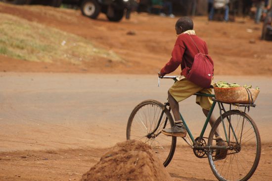 Kleiner Mann, großes Rad