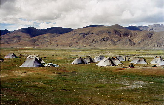 ein Nomadencamp in der Nähe von Tingri