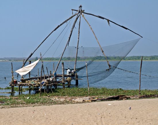 Eins der riesiegen Fischernetze