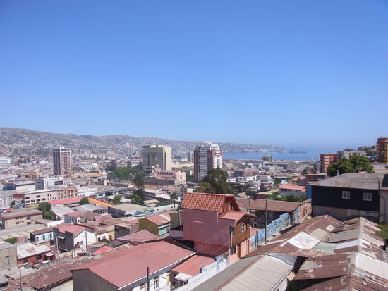 Blick auf Valparaiso von der Polanco-Station