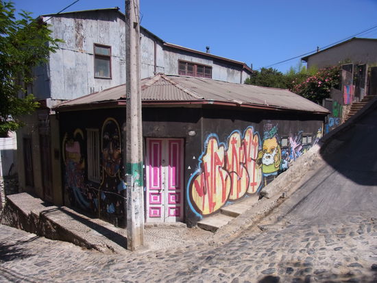 und eine bemalte Hausecke...