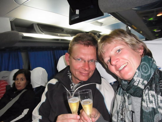 Beweisfoto. Es gab wirklich Sekt.