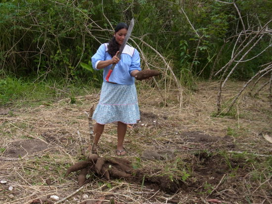 Männer, nehmt Euch in Acht!
Die Siona-Indianerfrau beherrscht die Machete....