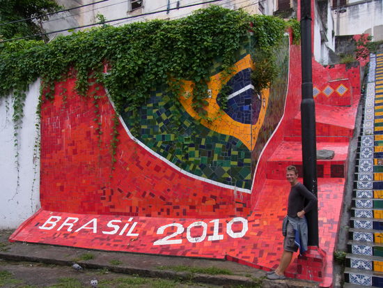 An jeder Ecke sieht man den Nationalstolz der Brasilianer