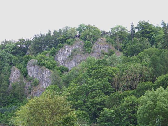 da oben ist der Aussichtspunkt "Hoher Kleef"
