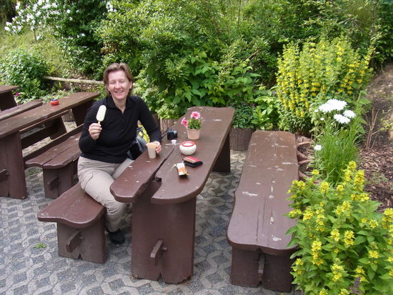 hier oben gibt es erst mal ein Eis...