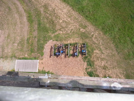 Fahrradparkplatz aus der Vogelperspektive