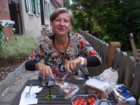 Abendessen auf der "Pensionsterrasse"